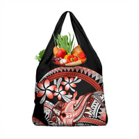 Red Polynesian Grocery Bag Hammerhead Shark Tattoo Royal Plumeria Gradient LT14 1-pack One Size Red - Polynesian Pride