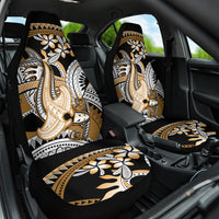 Gold Polynesian Hammerhead Shark Tattoo Car Seat Cover Royal Plumeria Gradient Vibes LT14 One Size Gold - Polynesian Pride