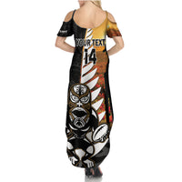 Custom New Zealand Silver Fern Rugby ANZAC Day Family Matching Summer Maxi Dress and Hawaiian Shirt 2024 All Black Tiki Mascot LT14 - Polynesian Pride