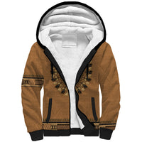 Brown African Dashiki With Fijian Tapa Pattern Sherpa Hoodie