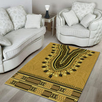 Gold African Dashiki With Fijian Tapa Pattern Area Rug