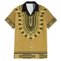 Gold African Dashiki With Fijian Tapa Pattern Hawaiian Shirt LT14 Gold - Polynesian Pride