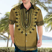 Gold African Dashiki With Fijian Tapa Pattern Hawaiian Shirt LT14 - Polynesian Pride