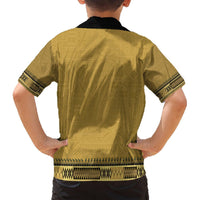 Gold African Dashiki With Fijian Tapa Pattern Hawaiian Shirt LT14 - Polynesian Pride