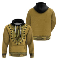 Gold African Dashiki With Fijian Tapa Pattern Zip Hoodie
