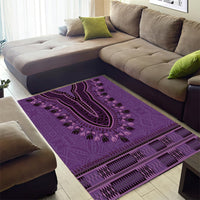 Purple African Dashiki With Fijian Tapa Pattern Area Rug