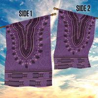 Purple African Dashiki With Fijian Tapa Pattern Garden Flag