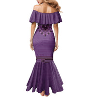 Purple African Dashiki With Fijian Tapa Pattern Mermaid Dress LT14 - Polynesian Pride