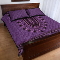 Purple African Dashiki With Fijian Tapa Pattern Quilt Bed Set