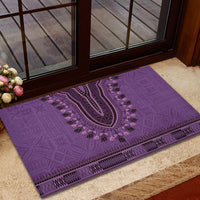 Purple African Dashiki With Fijian Tapa Pattern Rubber Doormat
