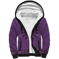 Purple African Dashiki With Fijian Tapa Pattern Sherpa Hoodie LT14 Unisex Purple - Polynesian Pride