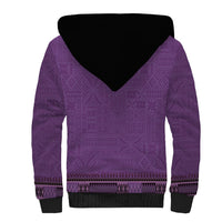 Purple African Dashiki With Fijian Tapa Pattern Sherpa Hoodie LT14 - Polynesian Pride