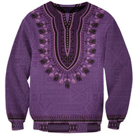 Purple African Dashiki With Fijian Tapa Pattern Sweatshirt