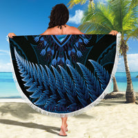 Blue African Dashiki With Aotearoa Maori Beach Blanket Paua Shell Mix Silver Fern LT14 - Polynesian Pride