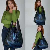 Blue African Dashiki With Aotearoa Maori Grocery Bag Paua Shell Mix Silver Fern LT14 - Polynesian Pride