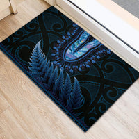 Blue African Dashiki With Aotearoa Maori Rubber Doormat Paua Shell Mix Silver Fern LT14 - Polynesian Pride