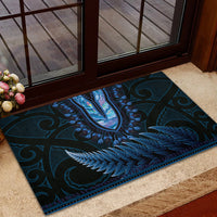 Blue African Dashiki With Aotearoa Maori Rubber Doormat Paua Shell Mix Silver Fern LT14 - Polynesian Pride