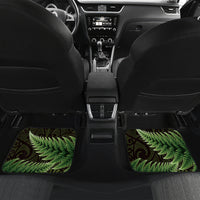 Lime Green African Dashiki With Aotearoa Maori Car Mats Paua Shell Mix Silver Fern LT14 Set 2pcs - Back Lime Green - Polynesian Pride