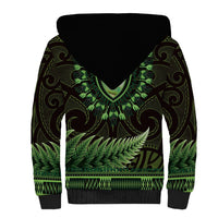 Lime Green African Dashiki With Aotearoa Maori Sherpa Hoodie Paua Shell Mix Silver Fern LT14 - Polynesian Pride