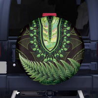 Lime Green African Dashiki With Aotearoa Maori Spare Tire Cover Paua Shell Mix Silver Fern LT14 - Polynesian Pride