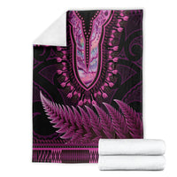 Pink African Dashiki With Aotearoa Maori Blanket Paua Shell Mix Silver Fern LT14 - Polynesian Pride