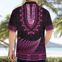 Pink African Dashiki With Aotearoa Maori Hawaiian Shirt Paua Shell Mix Silver Fern LT14 - Polynesian Pride