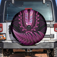 Pink African Dashiki With Aotearoa Maori Spare Tire Cover Paua Shell Mix Silver Fern LT14 Pink - Polynesian Pride