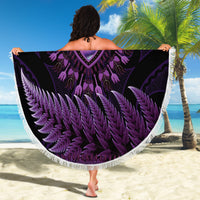 Purple African Dashiki With Aotearoa Maori Beach Blanket Paua Shell Mix Silver Fern LT14 - Polynesian Pride