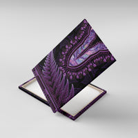 Purple African Dashiki With Aotearoa Maori Canvas Wall Art Paua Shell Mix Silver Fern LT14 With Frame Purple - Polynesian Pride
