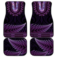 Purple African Dashiki With Aotearoa Maori Car Mats Paua Shell Mix Silver Fern LT14 - Polynesian Pride