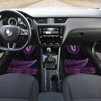 Purple African Dashiki With Aotearoa Maori Car Mats Paua Shell Mix Silver Fern LT14 Set 2pcs - Front Purple - Polynesian Pride