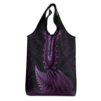Purple African Dashiki With Aotearoa Maori Grocery Bag Paua Shell Mix Silver Fern LT14 - Polynesian Pride