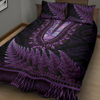Purple African Dashiki With Aotearoa Maori Quilt Bed Set Paua Shell Mix Silver Fern LT14 - Polynesian Pride
