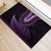 Purple African Dashiki With Aotearoa Maori Rubber Doormat Paua Shell Mix Silver Fern LT14 - Polynesian Pride