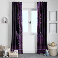 Purple African Dashiki With Aotearoa Maori Window Curtain Paua Shell Mix Silver Fern LT14 - Polynesian Pride