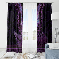 Purple African Dashiki With Aotearoa Maori Window Curtain Paua Shell Mix Silver Fern LT14 - Polynesian Pride