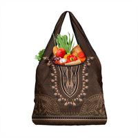 Brown African Dashiki With Tonga Ngatu Pattern Grocery Bag LT14 1-pack One Size Brown - Polynesian Pride