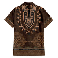 Brown African Dashiki With Tonga Ngatu Pattern Hawaiian Shirt LT14 - Polynesian Pride