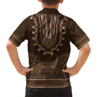 Brown African Dashiki With Tonga Ngatu Pattern Hawaiian Shirt LT14 - Polynesian Pride
