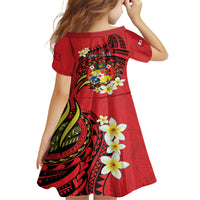 Personalised Tonga Emancipation Day Family Matching Tank Maxi Dress and Hawaiian Shirt Tongan Ngatu Pattern - Red Version