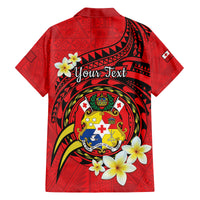 Personalised Tonga Emancipation Day Family Matching Tank Maxi Dress and Hawaiian Shirt Tongan Ngatu Pattern - Red Version