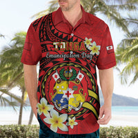 Personalised Tonga Emancipation Day Hawaiian Shirt Tongan Ngatu Pattern - Red Version LT14 - Polynesian Pride