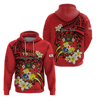 Personalised Tonga Emancipation Day Hoodie Tongan Ngatu Pattern - Red Version