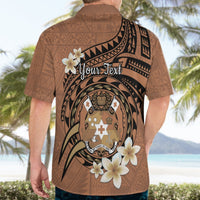 Personalised Tonga Emancipation Day Hawaiian Shirt Tongan Ngatu Pattern - Brown Version LT14 - Polynesian Pride