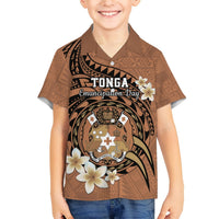 Personalised Tonga Emancipation Day Hawaiian Shirt Tongan Ngatu Pattern - Brown Version LT14 - Polynesian Pride