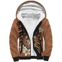 Personalised Tonga Emancipation Day Sherpa Hoodie Tongan Ngatu Pattern - Brown Version LT14 Unisex Brown - Polynesian Pride