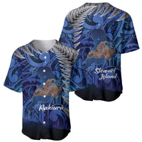 New Zealand Stewart Island Baseball Jersey Rakiura Kiwi Maori Glowing Sky