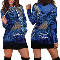 New Zealand Stewart Island Hoodie Dress Rakiura Kiwi Maori Glowing Sky