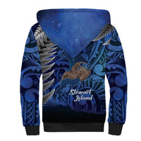 New Zealand Stewart Island Sherpa Hoodie Rakiura Kiwi Maori Glowing Sky