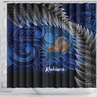 New Zealand Stewart Island Shower Curtain Rakiura Kiwi Maori Glowing Sky